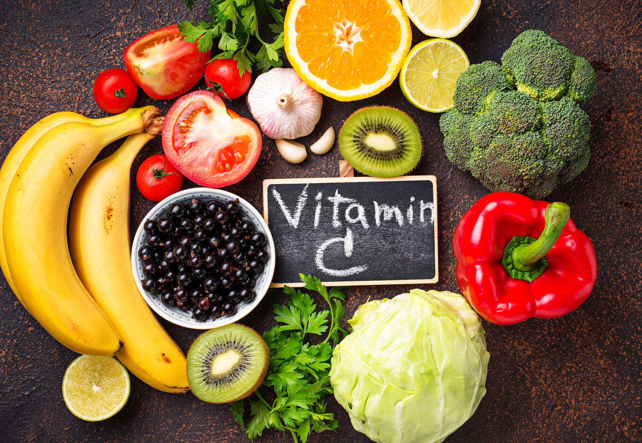 Food containing vitamin C for healthy bones